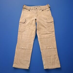 Mens 36X30 Duluth Trading Cargo Double Knee Pants Flex Fire Hose Ultimate Brown